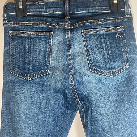 RAG & BONE Beckett 10 Inch Bell Flare Distressed Jeans Blue Women’s Sz 27 Boho - Picture 7 of 14